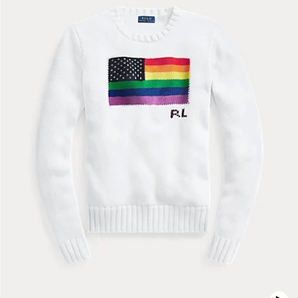 Ralph Lauren Sweater. Unisex Size Medium. *NEW* Pride Flag Sweater